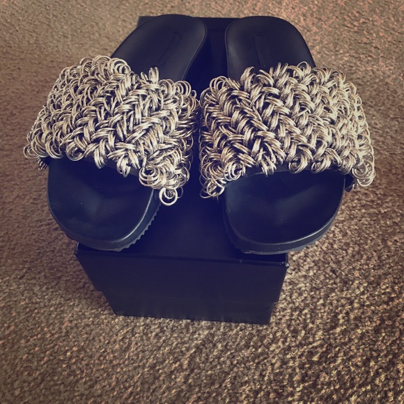 Alexander Wang Shoes - Alexander Wang Silver “Suki with Rings”